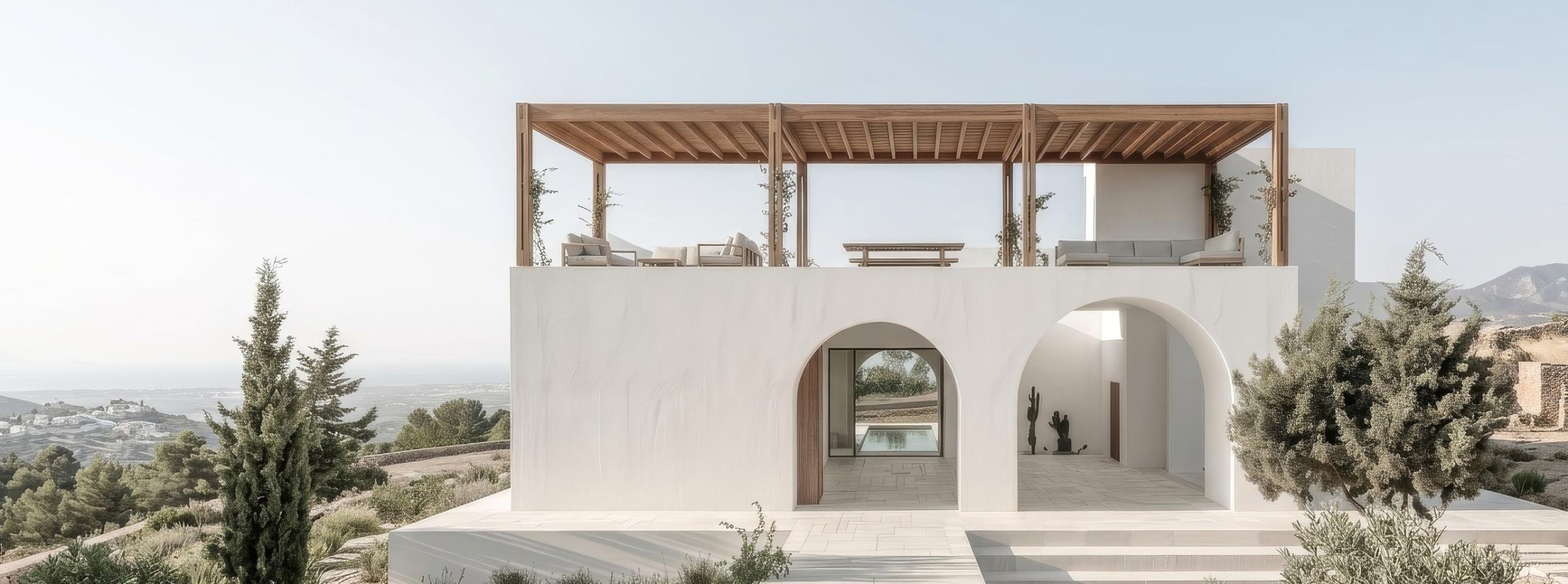 Special Greek Island House Construction Pergola