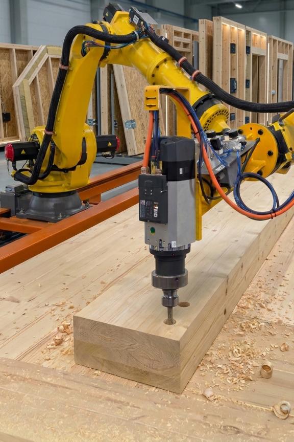 SetWood Robot wood beam process