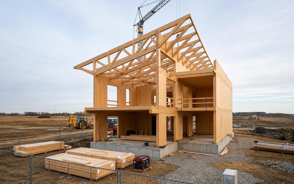 Timber House Construction site